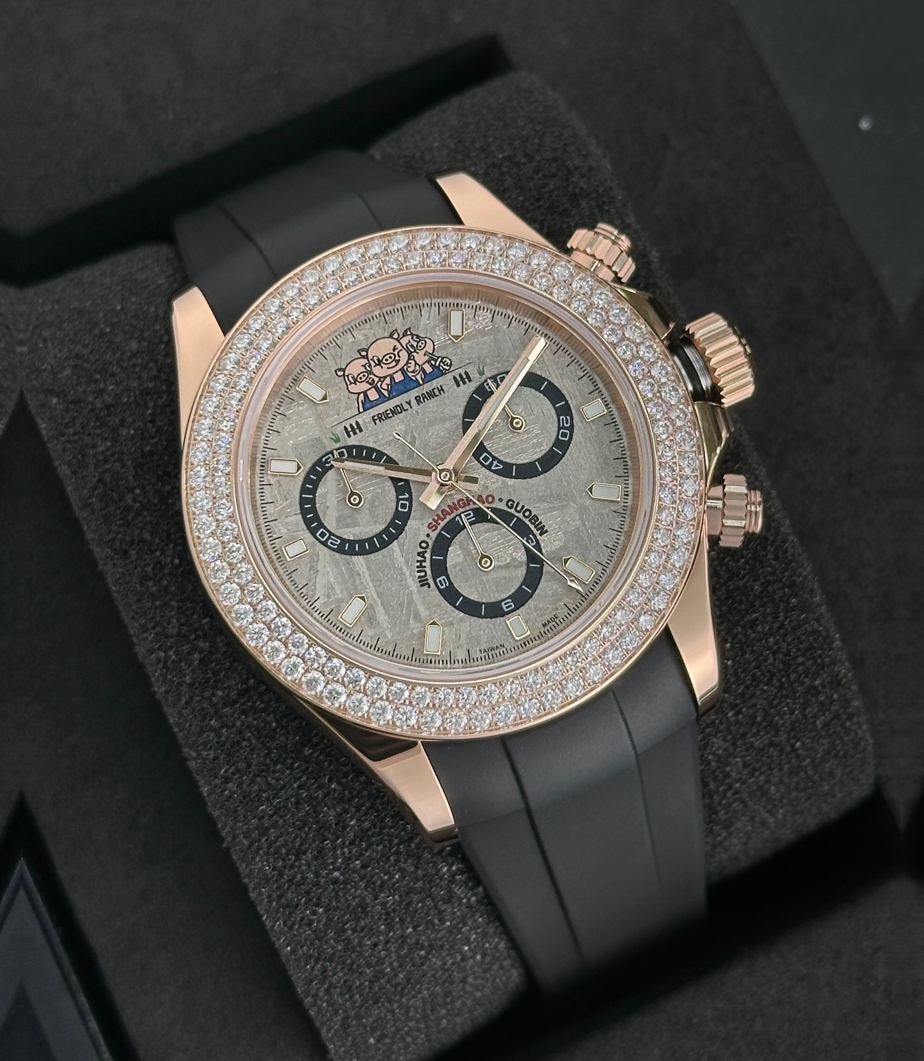 Brian & Watch 客製化計時腕錶｜計時賽車錶｜Daytona ｜RB氟橡膠｜瑞士機芯 ｜滿天星鑽石｜Daytona 改裝｜台灣手工組裝 