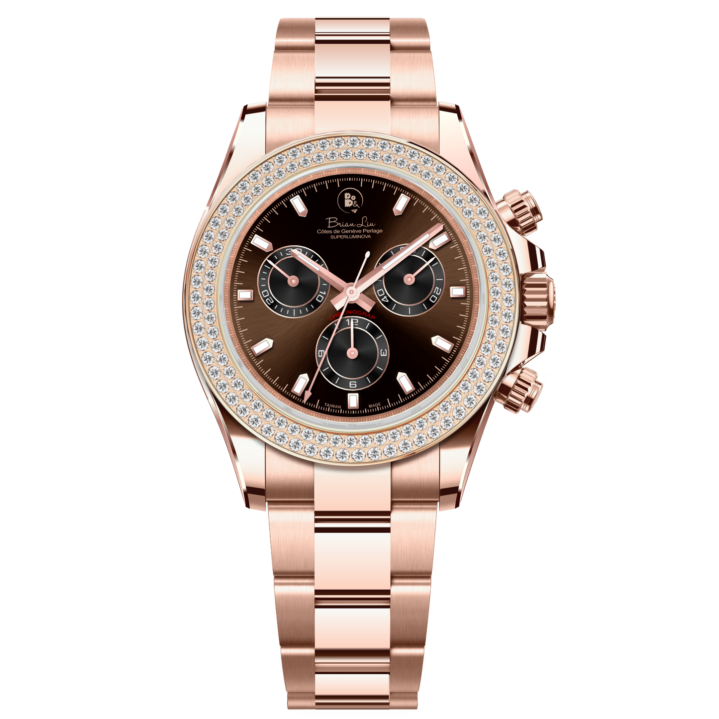 39MM 滿鑽CHRONOMASTER 客製化計時錶｜瑞士機芯